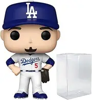 POP MLB: Dodgers - Corey Seager (Home Uniform) Funko Vinyl Figure (Bundled with Compatible Box Protector Case), Multicolor, 3.75 inches