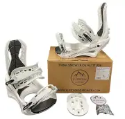 WOMEN'S ALTITUDE "RIDER" 4X4 BURTON SNOWBOARD BINDINGS (WHITE) L/XL 9.5+