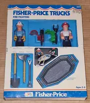 Vintage 70's Fisher-Price #321 Trucks Husky Helpers FIRE FIGHTERS Brand New Box