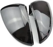 OSEAY 2PCS Mirror Covers Caps RearView Mirror Case Cover Fit For VW Golf MK7 7.5 GTI 7 7R Carbon Bright Black Cover Car Accessory(Bright black)