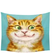 Cute Cats Art Happy Ginger Kitten Tapestry