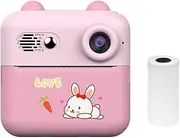 1080P Instant Print Camera Portable P Printer for ren with 1200W Camera 2.4'' Screen with 1 Print Paper Roll Suitable for Journal Notes Birthday Girls Boys Holiday Travel Pink