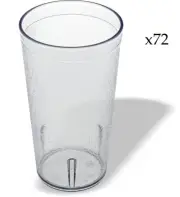 72 Carlisle 521607 Stackable SAN Plastic 16 Oz. Clear Tumbler