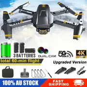 HD 4K Drone with Camera 5G Drones Wifi FPV Portable RC Quadcopter W/ 3 Batteries