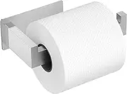 Auxmir Toilet Paper Holder No Drill, Toilet Paper Roll Holder Self Adhesive Premium SUS304 Stainless Steel Rustproof Wall Mounted for Bathroom Washroom Kitchen, Silver