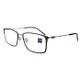 【ZEISS 蔡司】鈦金屬 光學鏡框眼鏡 ZS22114LB 001 黑色長方形框/鐵灰色鏡腳 56mm