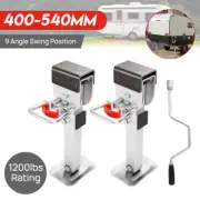 400MM Caravan Drop Down Corner Legs Trailer Steel Legs 1200LBS 2PCS Silver AU
