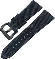 [AEHON] Canvas+Leather Sport Watch Band，For Panerai Submersible Luminor PAM 24mm 26mm Series, Nylon Fabric Watch Strap for 22/24mm Replacement Accessories