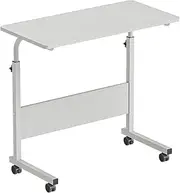 Mobile Standing Desk, Adjustable Height Stand Laptop Table, Sit Stand Computer Desk with Wheels, Rolling Compact Standing Desks for Overbed Bedside Sofa Side