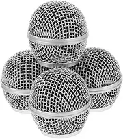 TOGEVAL 4pcs Microphone Head Mesh Replacement Grille Ball Heads for Optimal Sound Quality Easy Installation Mic Accessories for Similar Microphones