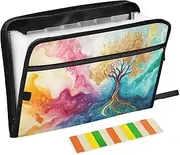 Liquid Wave Tree Accordian File A4 Letter Size Expanding File Folders with Zipper & Labels