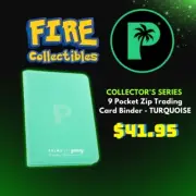 Collector's Series 9 Pocket Zip Trading Card Binder - TURQUOISE