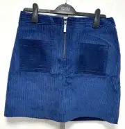NEW! Phase Eight UK12 Eu40 US8 teal (blue) corduroy Kennedy lined mini skirt