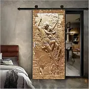 Door Stickers Door Stickers European Embossed Figure Love Living Room Bedroom Door Wallpaper PVC Self Adhesive Wall Decals(95x215cm)