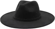 [HEYDHSDC] 9.5Cm Men Big Wide Brim Wool Felt Fedora Hat Winter Gentleman Lady Jazz Hat Hats for Women Wedding and Church