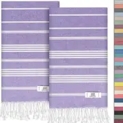 Hand Towels - Set of 2 | 18" x 30" - Decorative Turkish Hand Dark Lilac Sultan