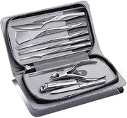 Nail Clippers Set 9 Pieces Professional Toenail Clippers Foot Care Tool Stainless Steel Pedicure Set Cuticle Clipper Remover Sets with Luxury Travel Case Manicure Set