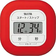 Tanita Kitchen Timer with Magnetic Silicone Timer, Red TD-420 RD, Clean Wrap