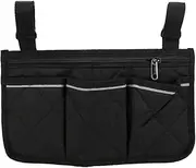 XIASABA Portable Side Handrail Multi Pocket Storage Bag Pouch With Reflective Strip Black
