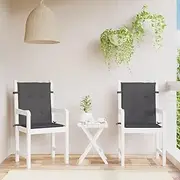 Garden Chair Cushions Set - Outdoor Patio Furniture Pillows for Seat, Back Support - Waterproof Bench Cushion & Chairs Replacement Cover - [Anthracite]