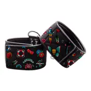 Ouch! Tattoo-Style Printed Leather Handcuffs