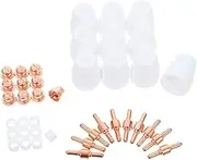 40pcs Plasma Accessories Packaging Consumables Reboot Plasma Cutter Plasma Cutting Equipment Plasma Cutter Consumable Plasma Cutter Spare Parts Welder Adapter Copper
