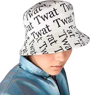 [Amanda Jacobs] Unisex Bucket Hat, Reversible Pattern Bucket Cap for Men & Women, Twat Print Bucket Hat | Sun Hat | Streetwear Bucket Hat, Gift Ideas