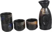 1Set Japanese Sake Set Sake Pot Elegant Cups for Home Entertaining Special Occasions Stylish Design Japanese