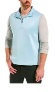 NWT Hickey Freeman New York 1/4 Zip Golf Vest Preppy Summer Men's Size Large