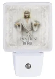 JESUS I Trust In You Night Light Auto Dusk to Dawn Sensor