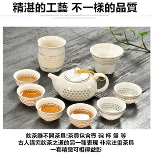 柚柚的店【蜂巢玲瓏蓋碗茶具9套組50436-254】紫砂玻璃壺 蓋碗茶杯 茶具套裝 家用辦公茶壺玻璃 (4.6折)