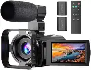 Video Camera with Microphone, Anteam FHD 1080P 30FPS 24MP Digital Vlogging YouTu