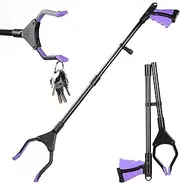 Grabber Reacher Tool with Magnet Reacher Grabber Pickup Tool 360° Rotating Jaw Extra Long Foldable Gripper Mobility Aid Reaching Assist Tool Trash Picker Upper Grabber