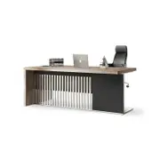 Modern Furniture AFTAN Executive Desk with Pedestal 180cm - Warm Oak & Black