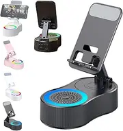 Sonicdrop Dock,No-Pair Magic Speaker & Charging Stand,Sonicdrop Dock Holder,360 Degree Rotation Docking Station,Power Bank & 7 Colors Light for All Smart Phone (Black)