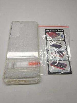 For Samsung Galaxy S21 Plus 6.7 Case With Kickstand clear transparent Glitter