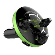 2.1A 3.5mm AUX Dual USB Digital Display bluetooth FM Transmitter Fast Charging USB Car Charger For iPhone 8Plus XS 11Pro Huawei P30 S10+ GREEN COLOR
