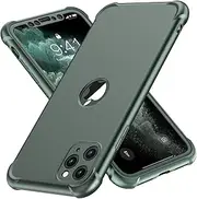 ORETECH Designed for iPhone 11 Pro Case with[2 x Tempered Glass Screen Protector] 360 Full Body Shockproof Protection Cover Ultra Thin Hard PC Soft Rubber Silicone Case for iPhone 11 Pro 5.8'' - Green