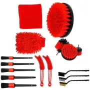 16Pcs Vehicle Detailing Brush Electric Drill Brush Power Scrubber Cleaning Tools