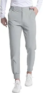 Mens Golf Pants Lightweight Athletic Joggers Pants Relaxed Fit Flat Front Work Casual Travel Trousers with Pockets