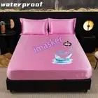 1pc Silky Satin Waterproof Mattress Protector Bed Cover Solid Color Fitted Sheet