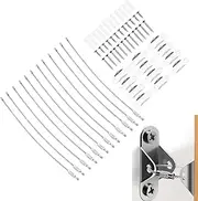 6PCS Furniture Anchors, Stainless Steel Anti Tip Furniture Straps for Baby Proofing, Adjustable Length Anti Tip Furniture Anchors for Bookshelf Bookcase Cabinet