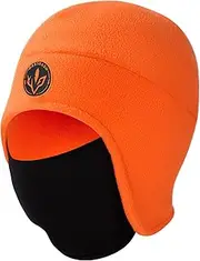 [Bassdash] Soft Fleece 2-in-1 Hat with Ski Mask Ear Flap Ice Fishing Hunting Beanie for Men Women Cold Weather Winter