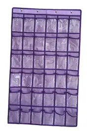Hanging Closet Underwear Sock Jewelry Storage Over The Door Classroom Purple