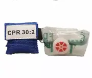 1 Blue CPR Mask Keychain with GLOVES - Face Shield Mask Pocket