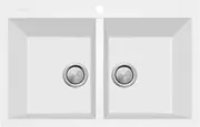 Oliveri Santorini Piccolo Double Bowl Topmount Sink, White