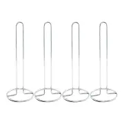 4x Toilet Paper Holder Bathroom Spare Roll Paper Towel Chrome Pole Stand 32cm