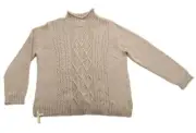 Alfred Dunner Womens Missy Classics Cable Sweater Tan Large J172