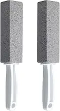 Pumice Stone for Toilet Cleaning, Toilet Bowl Cleaning Stone with Long Handle for Removing Hard Water Rings, Calcium Buildup, Limescale Stain, Iron Rust-2 Pack