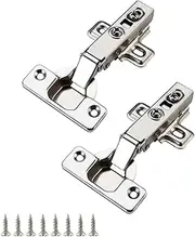 Soft Close Hinge, Cabinet Door Hinges with Gas Lift, 105° Opening Angle, Pot Hinge Diameter 35 mm,Concealed Kitchen Cabinet Hinges with Screws (2 Pieces)